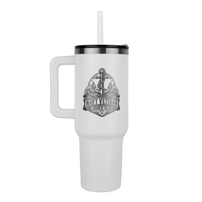 Forged by the Sea 40oz engraved Navy Veteran tumbler - FORGEDnLOVE