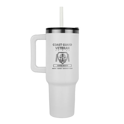 Coast Guard Veteran Engraved Tumbler | Semper Paratus Military Gift | U.S. Coast Guard Veteran Gift