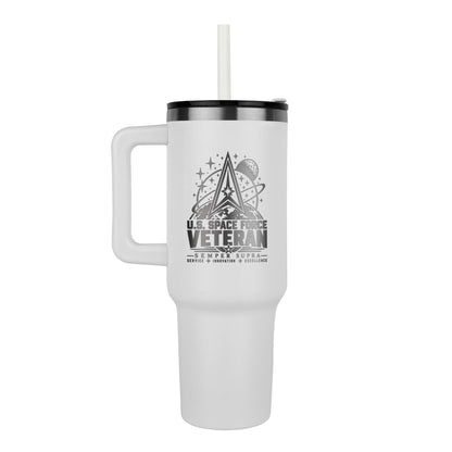 Space Force Veteran Engraved Tumbler | Semper Supra Military Gift | Guardian Veteran Gift