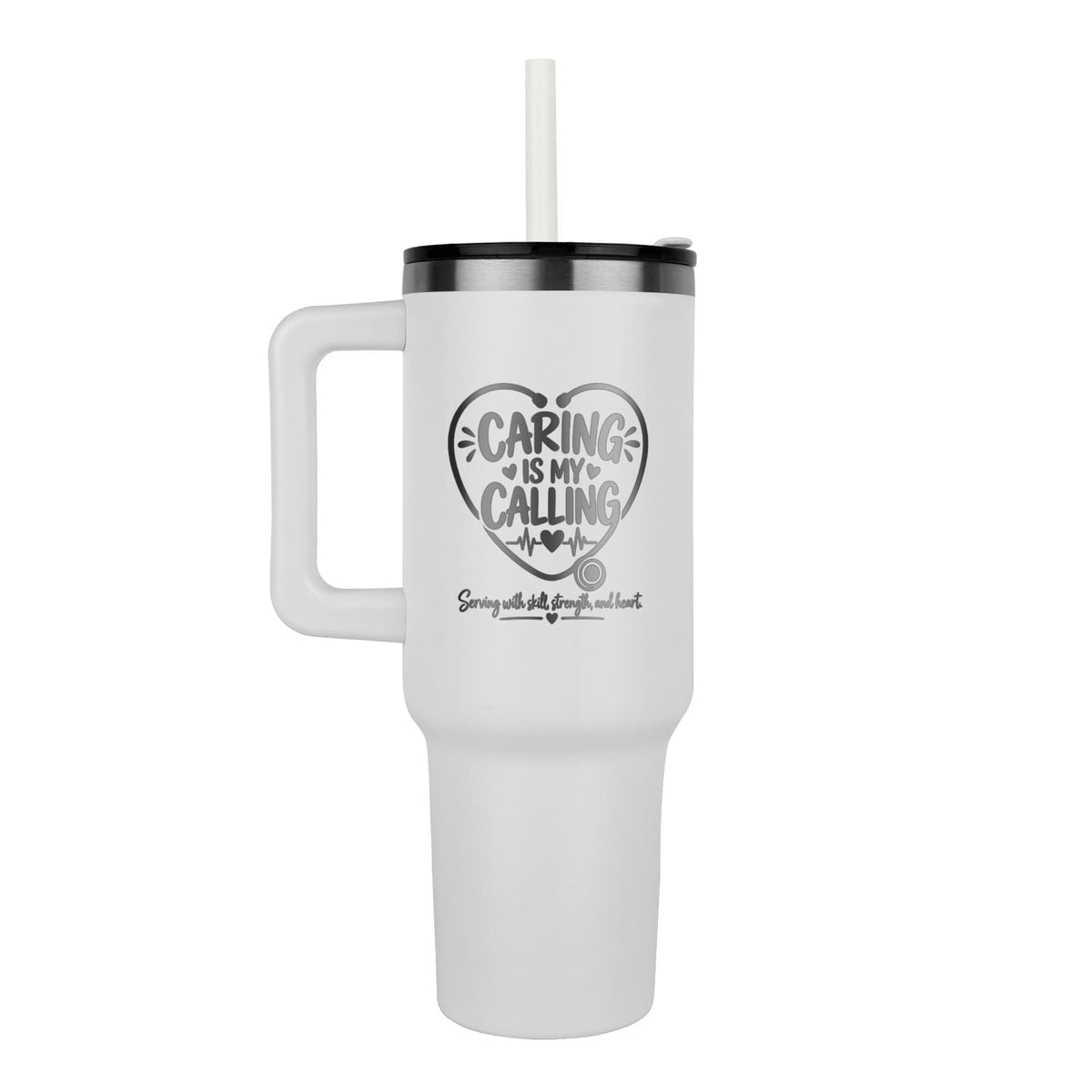 Caring Is My Calling 40oz engraved nurse tumbler - FORGEDnLOVE