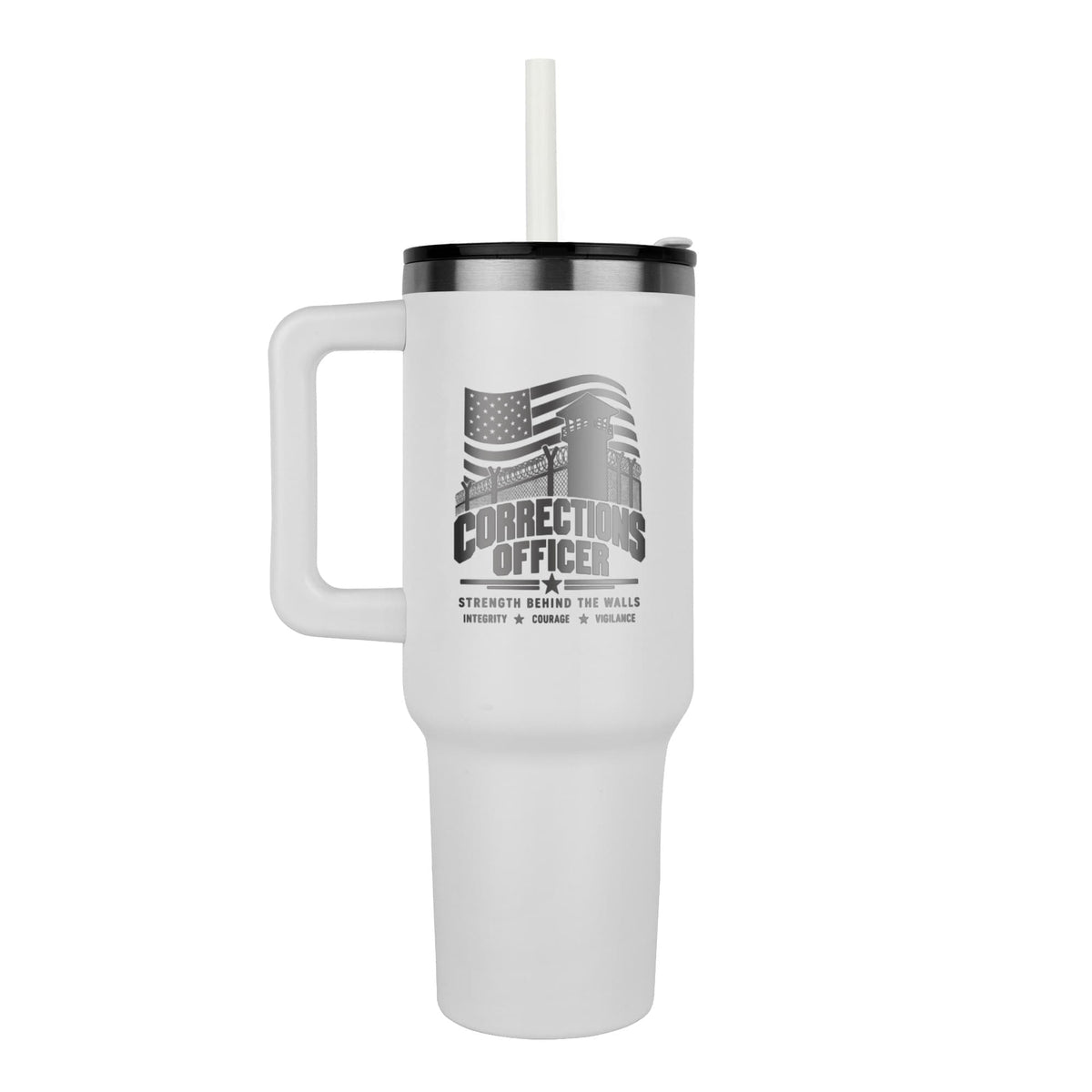 Strength Behind the Walls 40oz engraved Corrections Officer tumbler - FORGEDnLOVE