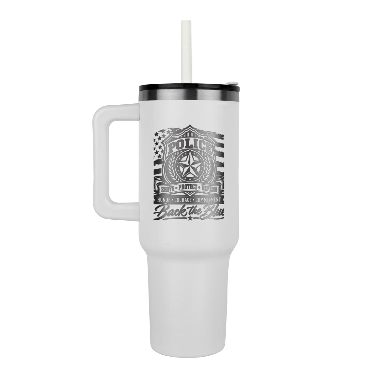Back the Blue 40oz engraved Police tumbler - FORGEDnLOVE