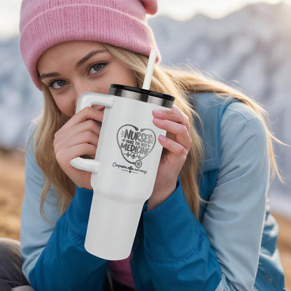 Nurses Make the Best Medicine 40oz Engraved Nurse Tumbler – Nurse Gift