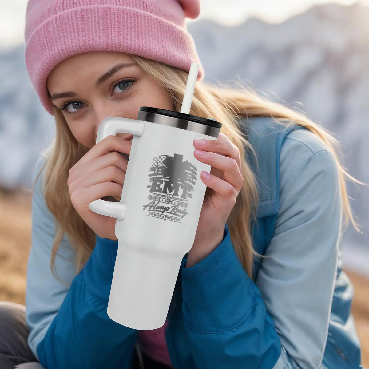 Calm in the Chaos 40oz Engraved EMT Tumbler – EMT Gift