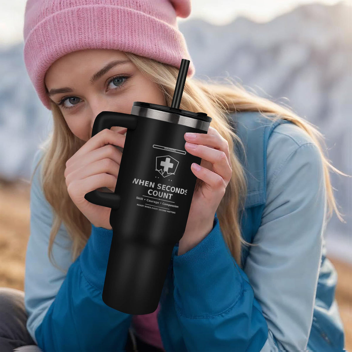 When Seconds Count 40oz Engraved Paramedic Tumbler – First Responder Gift