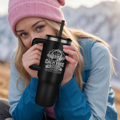 The Calm Voice in the Storm 40oz Engraved 911 Dispatcher Tumbler – Dispatcher Gift