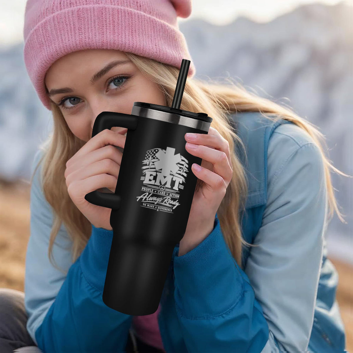 Calm in the Chaos 40oz Engraved EMT Tumbler – EMT Gift