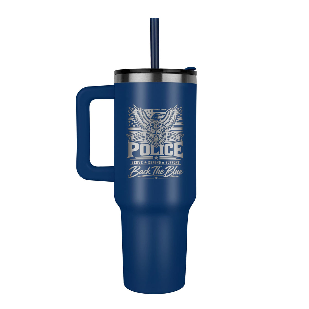 Serve Protect Defend 40oz Engraved Police Tumbler – Law Enforcement Gift
