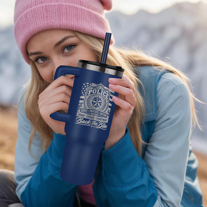 Back the Blue 40oz Engraved Police Tumbler – Police Officer Gift