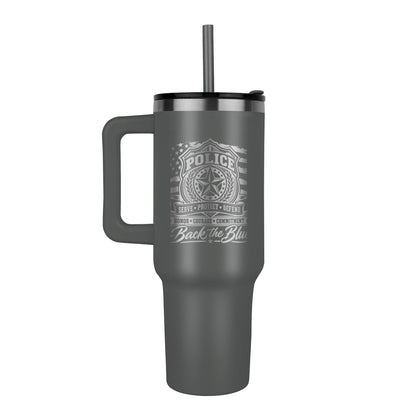 Back the Blue 40oz Engraved Police Tumbler – Police Officer Gift