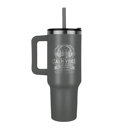 The Calm Voice in the Storm 40oz Engraved 911 Dispatcher Tumbler – Dispatcher Gift