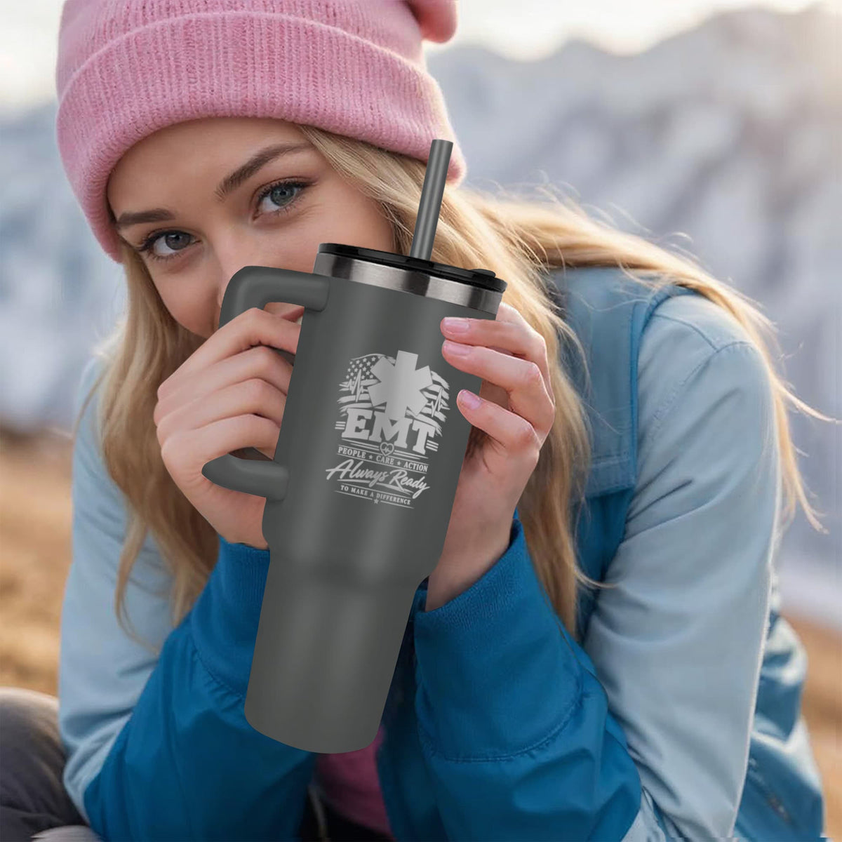 Calm in the Chaos 40oz Engraved EMT Tumbler – EMT Gift