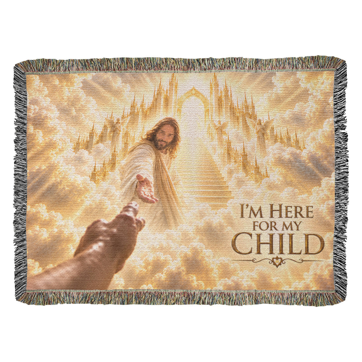 I'm Here for My Child – Christian Memorial Woven Blanket | Jesus Heaven Sympathy Gift