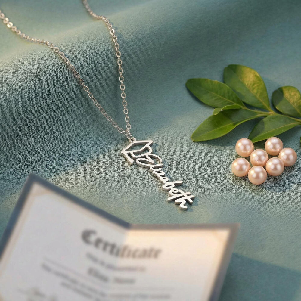 Graduation Name Necklace for Daughter – Personalized Gift from Mom & Dad | Class of 2026 Jewelry - FORGEDnLOVE