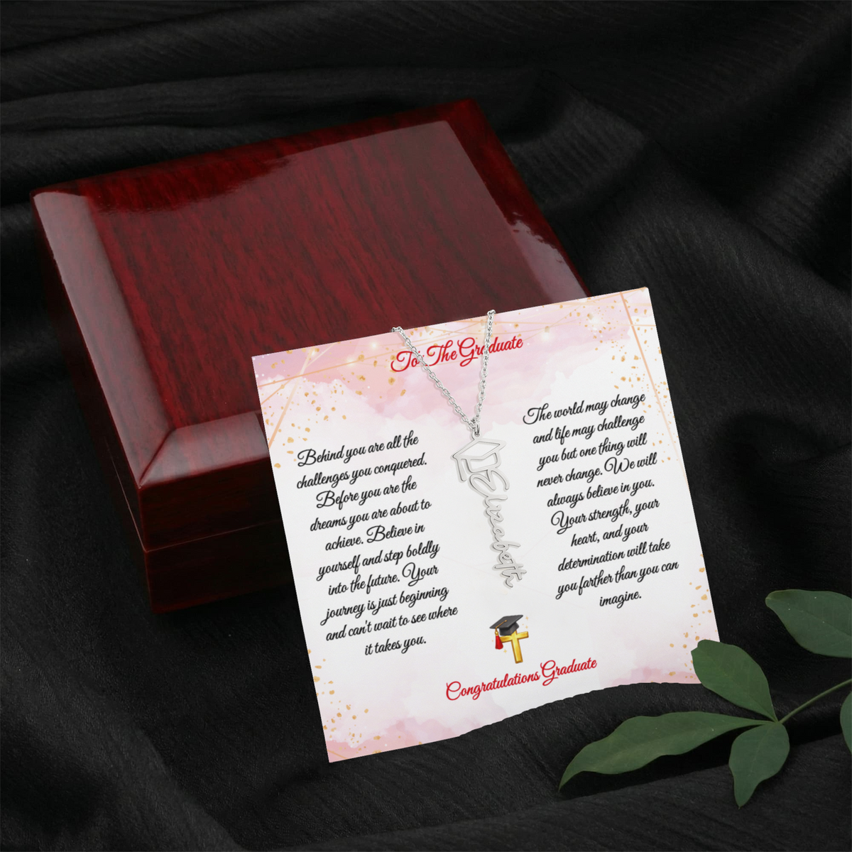 Graduation Name Necklace for Daughter – Personalized Gift from Mom & Dad | Class of 2026 Jewelry - FORGEDnLOVE