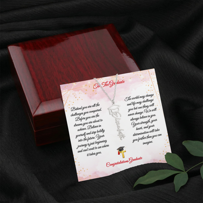 Graduation Name Necklace for Daughter – Personalized Gift from Mom & Dad | Class of 2026 Jewelry - FORGEDnLOVE