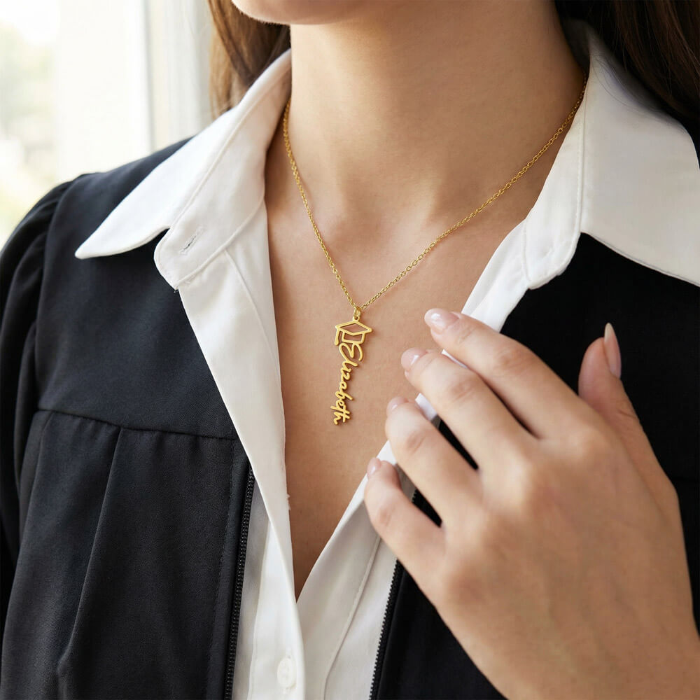 Graduation Name Necklace for Daughter – Personalized Gift from Mom & Dad | Class of 2026 Jewelry - FORGEDnLOVE