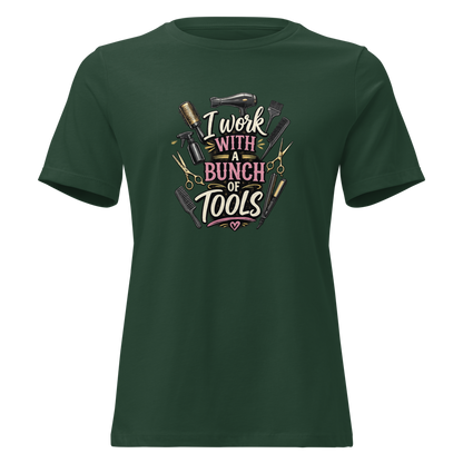 Funny Hairstylist Shirt – I Work With A Bunch Of Tools – Hair Stylist Gift Tee