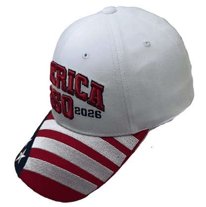 America 250th Anniversary Cap – American Flag Bill | Patriotic Cotton Twill Hat