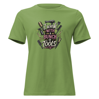 Funny Hairstylist Shirt – I Work With A Bunch Of Tools – Hair Stylist Gift Tee