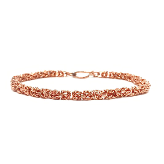 Delicate Byzantine Chainmaille Bracelet in Copper - FORGEDnLOVE