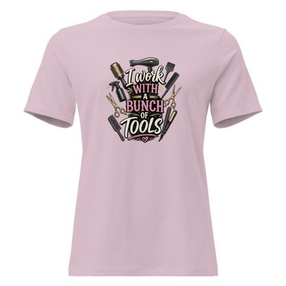 Funny Hairstylist Shirt – I Work With A Bunch Of Tools – Hair Stylist Gift Tee