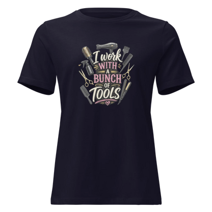 Funny Hairstylist Shirt – I Work With A Bunch Of Tools – Hair Stylist Gift Tee
